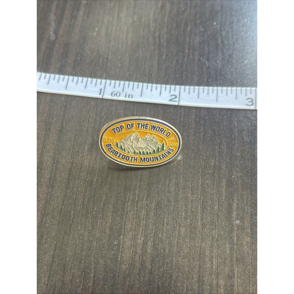 Beartooth Mountains Top Of The World Collectible Travel Pin MT WY